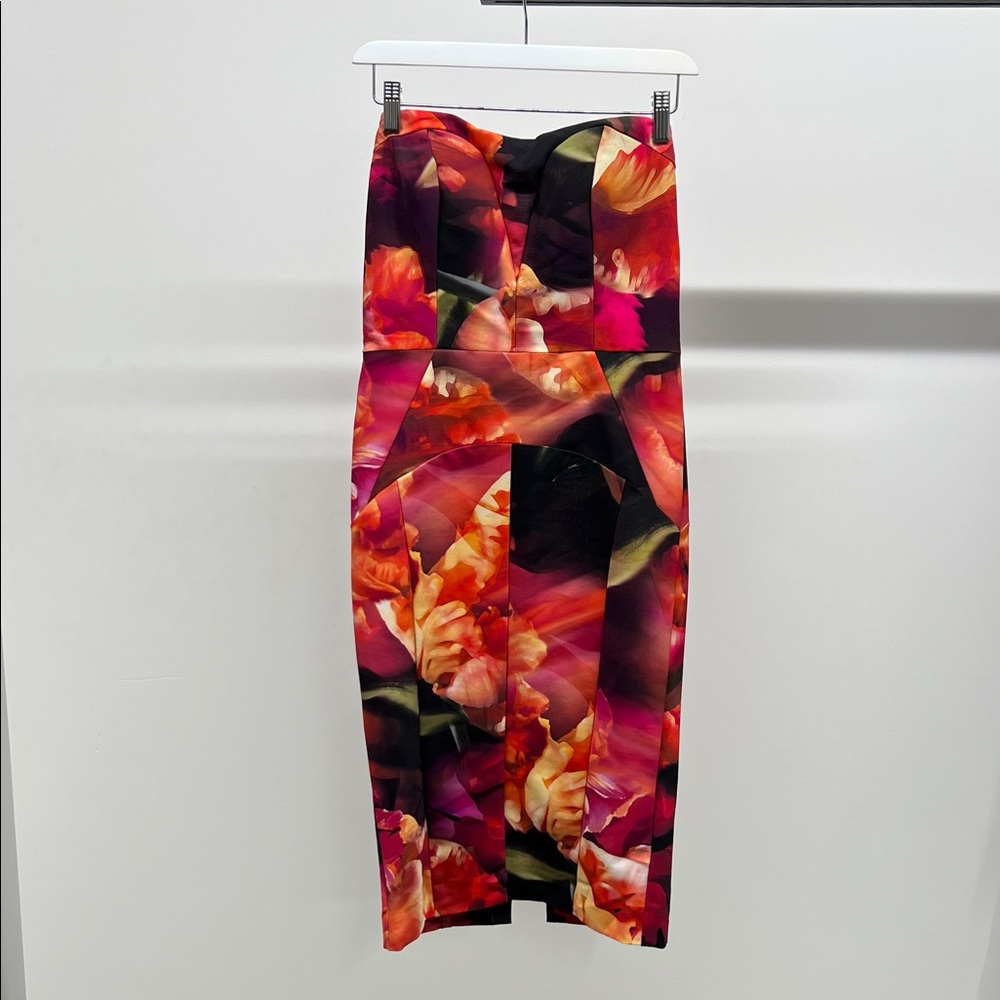 Nicole Miller Strapless Floral Dress